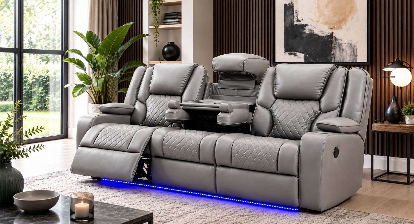 Bravo Power Recliner Grey 3 Seater